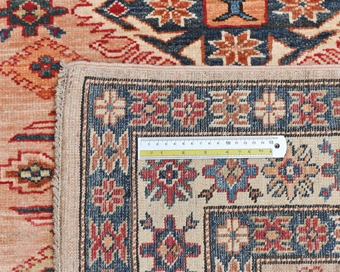 3x5 Kazak Afghan Hand Knotted Geometric Wool Area Rug